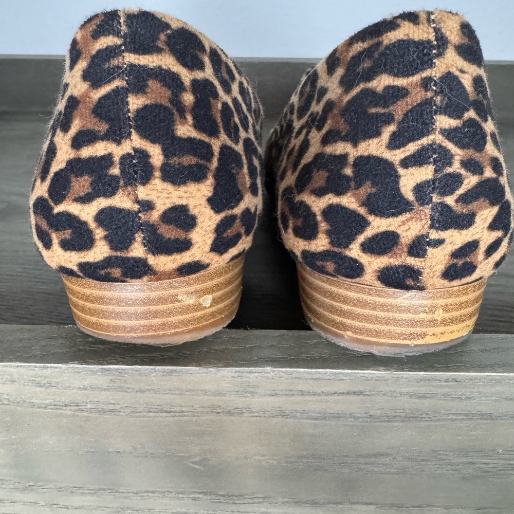 Vintage 7 Eight Leopard Print Slip-On Loafers - Brown/Black - Picture 6 of 7
